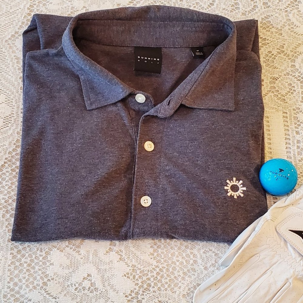 Dunning Golf Performance Polo – Gray Moisture‑Wicking Shirt Men’s Medium